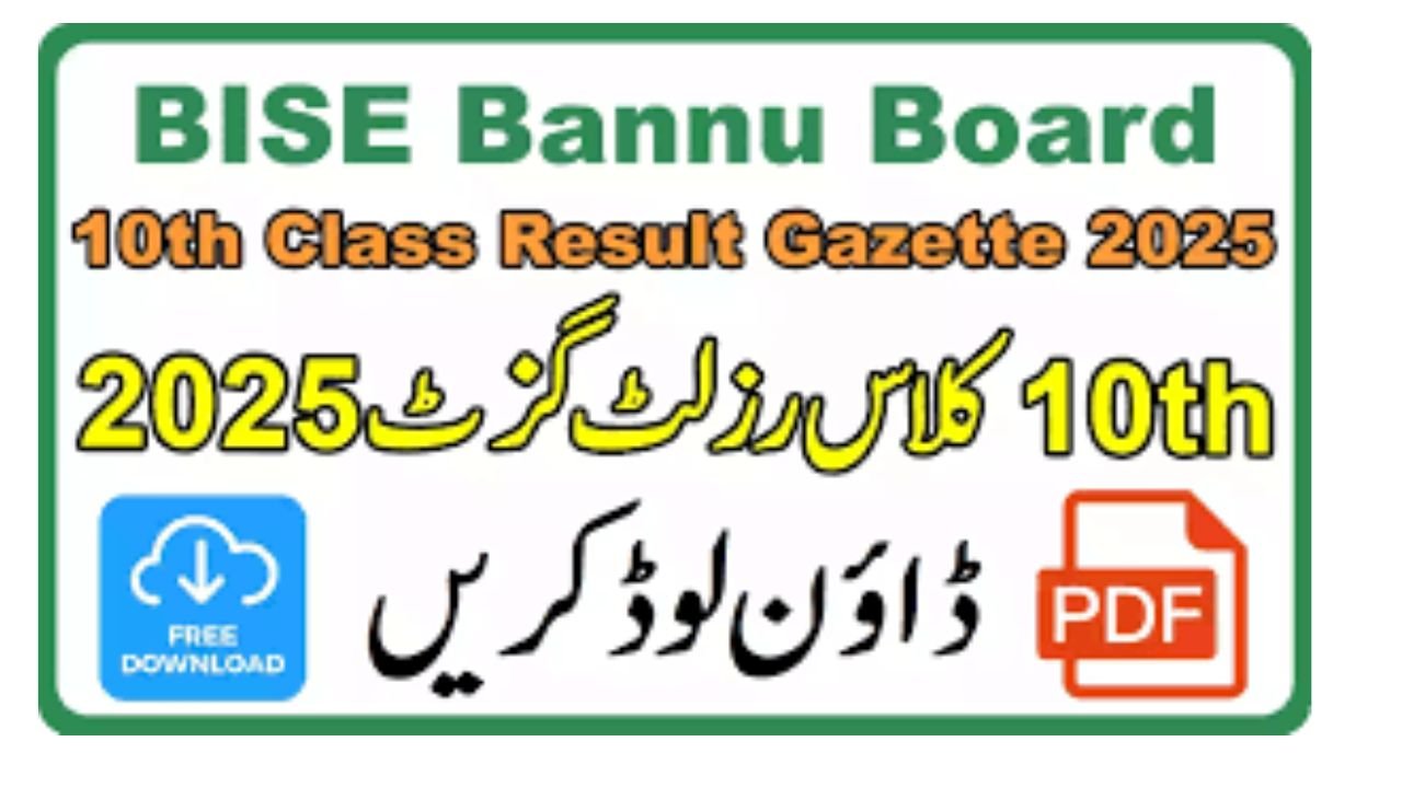 BISE Bannu 10th Class Result 2025 – SSC Part 2 Annual Result
