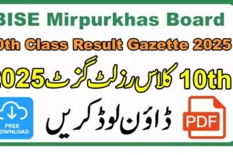 BISE Mirpurkhas 10th Class Result 2025 – Check Online by Roll Number, Name, SMS, and Gazette