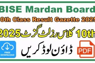 BISE Mardan Board 10th Class Result 2025 – Check by Roll Number, Name & Gazette