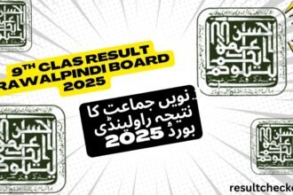 BISE Rawalpindi 9th Class Result 2025 ,Check by Roll Number, Name & Gazette.
