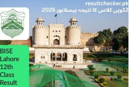 BISE Lahore 12th Class Result 2025 2nd Year.